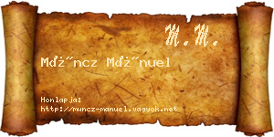 Müncz Mánuel névjegykártya
